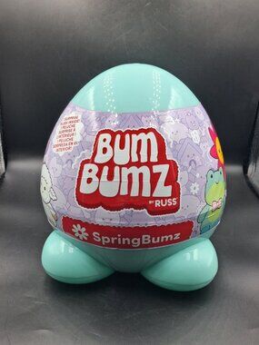 NEW Russ Bum Bumz Springbumz 7.5" Spring Surprise Plush Toy Teal Green Egg 2024